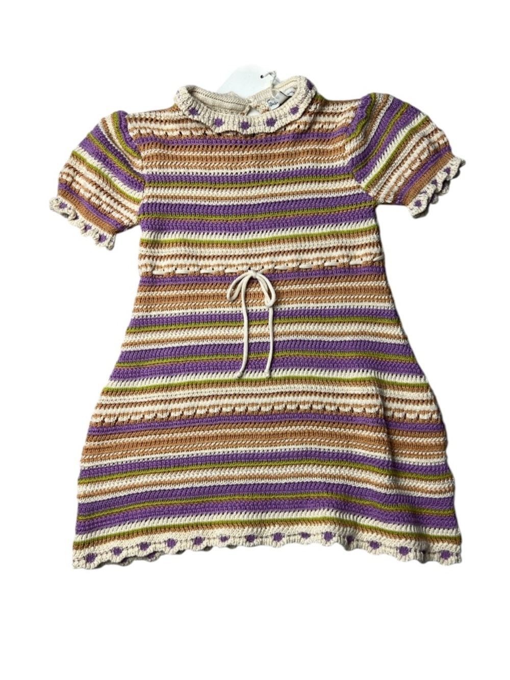 Bebe Organic Paloma Dress in Summer Crochet Girl’s Size 2Y NWT